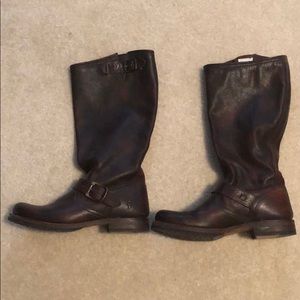 Frye Brown Leather Boots with buckles